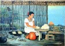 Piscina Andres 1980 Messico Maya 68x98 pezzo unico!