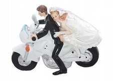 Cake Topper Sposi in Moto