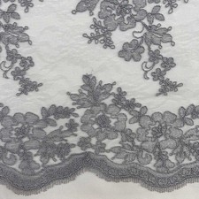 Tessuto Tulle Ricamato Giada