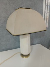 Lampada Lume da Tavolo in Ceramica Porcellana Bianca Vintage