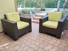 Coppia poltrone da giardino in rattan due sedie veranda ottima manifattura