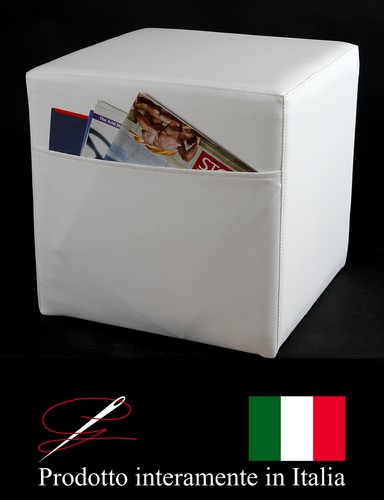 Pouff pouf puff cubo bianco - puff,