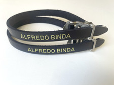 *NOS Vintage anni 70/80 ALFREDO BINDA - Cinturini in pelle italiana (Nero)*