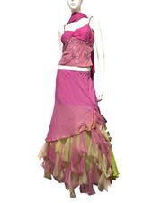 NUOVO Y2K Set Maxi Abito Seta