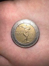 Moneta rara da due euro olimpiadi atene 2004 con errore di zeccatura:A di Atene.