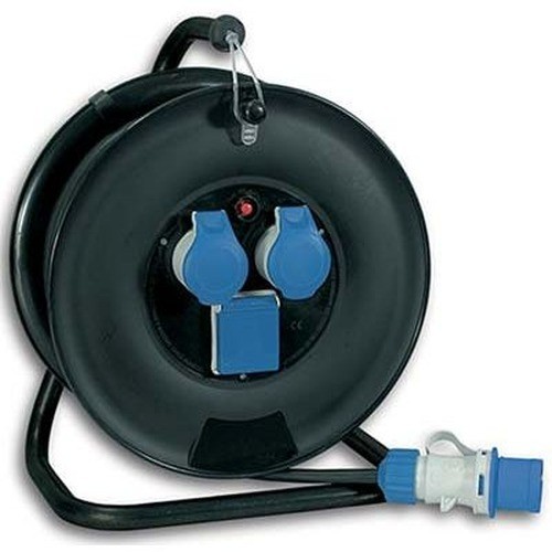 Avvolgicavo industriale blu