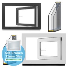 Finestra cantina plastica antracite girevole ribaltabile 2-3 vetri TUTTE LE MISURE 