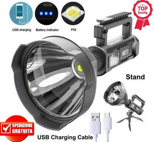 Torcia led ricaricabile - torcia,