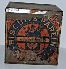 Antica latta per biscotti, biscotti Parein, Anvers made in Belgium grande latta 9"x8"