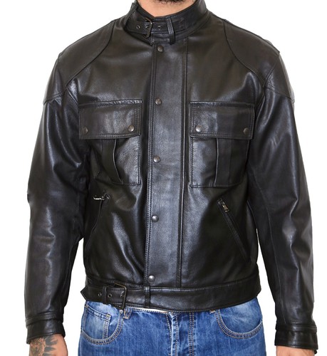 Giubbotto uomo vera pelle nero - uomo,