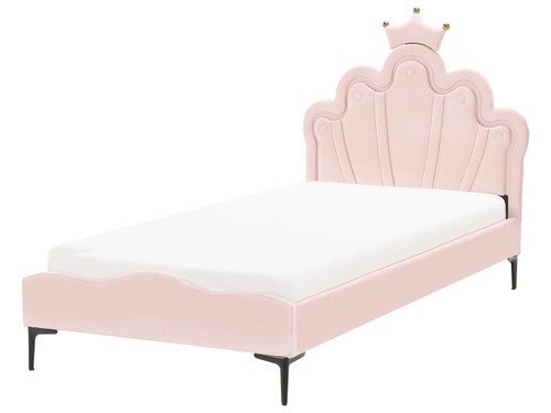 Letto singolo velluto rosa - letto,