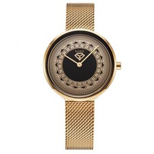 Orologio da Polso Donna Oro 750 Placcato Oro 18 Carato Acciaio Inox :U6041D2
