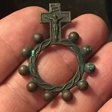 Medaglia RELIGIOSA VOTIVA ROSARIO ANELLO VINTAGE