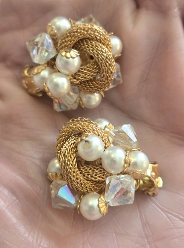 Orecchini vintage tono oro - orecchini,