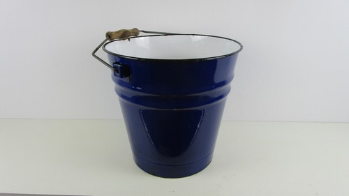 Emaille eimer blau alt - emaille-eimer,