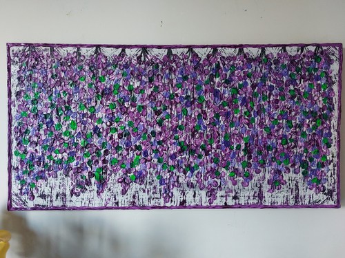 Quadro fiori astratti glicine - quadro,