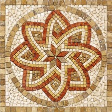 Rosoni rosone mosaico in marmo su rete per interni esterni 80x80 FLORIUM NOCE