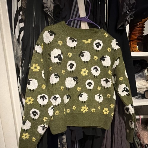 Maglione girocollo zara verde - maglione,