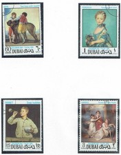 DUBAI 1968 ARTE QUADRI DIVERSI 4 Val. Cat.M.323A-326A