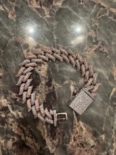 Bracciale tennis ghiacciato iced out hip-hop regolabile rosegold zirconi vvs