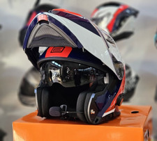 CASCO MODULARE ORIGINE DELTA CON BLUETOOTH ROW RED WHITE BLUE  MOTO SCOOTER