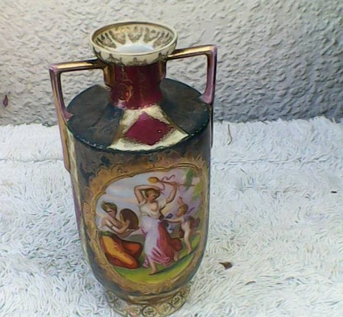 Vaso doppio manico porcellana - vaso,