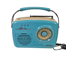 Akai A60014 Radio AM/FM portatile stile vintage retrò con USB