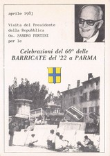 33-8B) CARTOLINA CIRCOLO FILATELICO MINERVA PARMA PRESIDENTE PERTINI BARRICATE