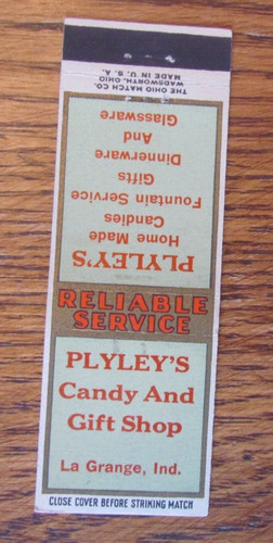 Ohio matchbook cover plyley - matchbook, cover: