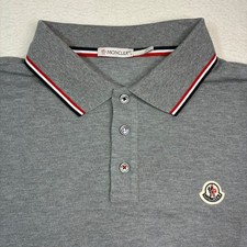 Moncler Maglia Polo Camicia Uomo Grande Grigio Manica Corta Designer Lusso Autentica