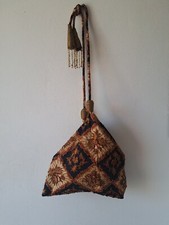 Borsa Etnico Triangolo Boho Vintage Bali Indonesia Thai Perline '60 '70 India