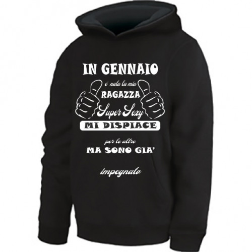 Felpa scritta gennaio nata - felpa,