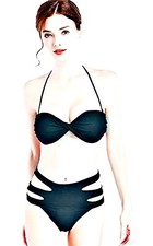 Costume da Bagno Due Pezzi Bikini a Vita Alta Adulti Donna Ragazze L.91184