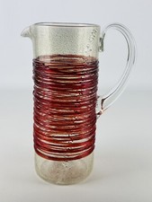 Vintage Vaso In Vetro Di Murano Caraffa A Gomitolo Rosso Design Venezia 1980