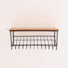 Midcentury teak metal hanging - midcentury,