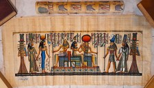 Papiro Egizio Originale: Nefertari e il Viaggio Nell'aldilà (90x43cm, Firmato)