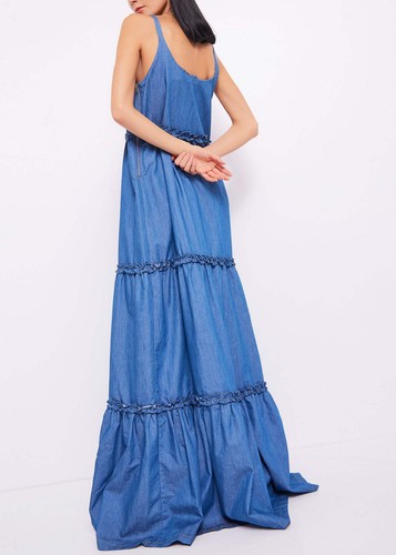Abito lungo chambray art - abito,