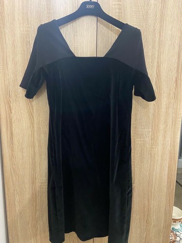Vestito tubino velluto nero - velluto,