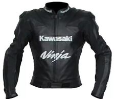 GIACCA IN PELLE DI VACCHETTA CORAZZATA RIMOVIBILE KAWASAKI NINJA MOTO RACING