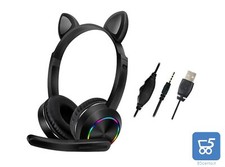 Cuffie Microfono Alta Qualità Jack 3,5mm Orecchie di Gatto Confezione rovinata