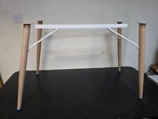 SET 4 GAMBE IN METALLO 65 CM CIASCUNA CON BARRA CENTRALE E SUPPORTI ROVERE MARRONE