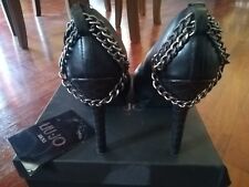 scarpe decoltè LIU JO n.40 nero plateau con catene,tacco matelassè pari al nuovo