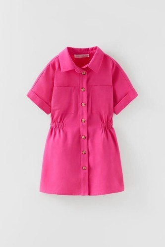Abito camicia fucsia bambino