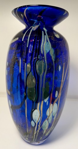 Vaso vetro artistico - in, blu