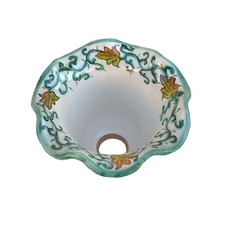 CAMPANELLA PIENA LAMPADARIO IN CERAMICA DI VIETRI DECORATO A MANO FLOREALE VERDE