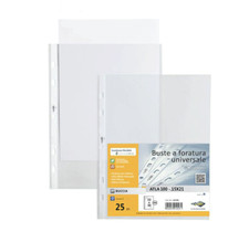 50 Buste a foratura universale A5 trasparenti raccoglitore ad anelli 15x21cm