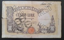 100 LIRE GRANDE " B" FASCIO 9/12/1942 FALSO D’EPOCA 