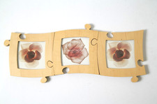 CORNICE MULTIPLA PUZZLE MASCAGNI IN LEGNO DI ACERO PER 3 FOTO FORMATO 10x10cm