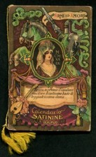 CALENDARIETTO SATININE 1929 - a - ARMI ed AMORI Profumeria VITALE GENOVA - BUONO