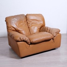 Poltrona Bonheur in pelle Ammannati e Giampiero Vitelli per Brunati anni '70